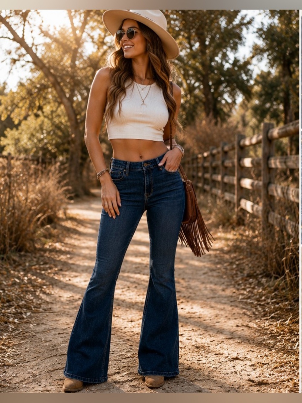 Hollister High Rise Flare Jeans W28 Short Dark Wash Stretch Boho Y2K